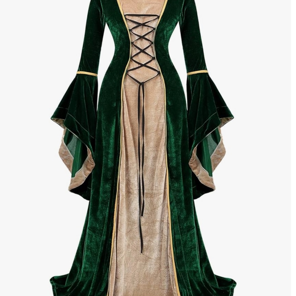 Elegant Green Velvet Gown